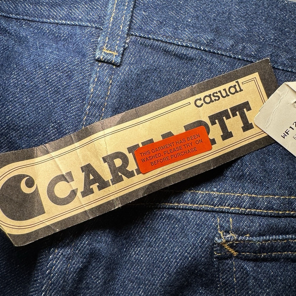 Carhartt Casual Jeans WF128 Flannel Lined Mens 40 32 Vintage USA Union Made New - Picture 3 of 16